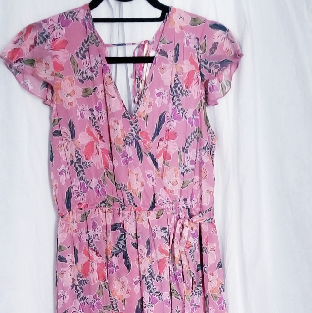 Women's Maxella Floral Sleeveless Wrap Maxi Dress Sz L New - Picture 2 of 7